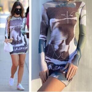 iNAMORATA Multicolor Long Sleeve Dress PURPLE